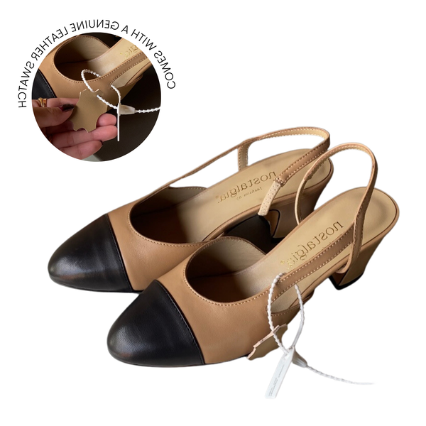 パンプス LIANA SLINGBACK LIANA Black Patent Women's Slingback Pointed-Toe Low Heel