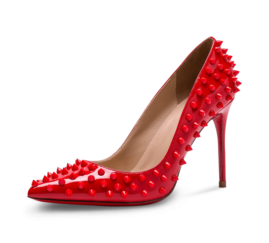 Red spiked heels discount