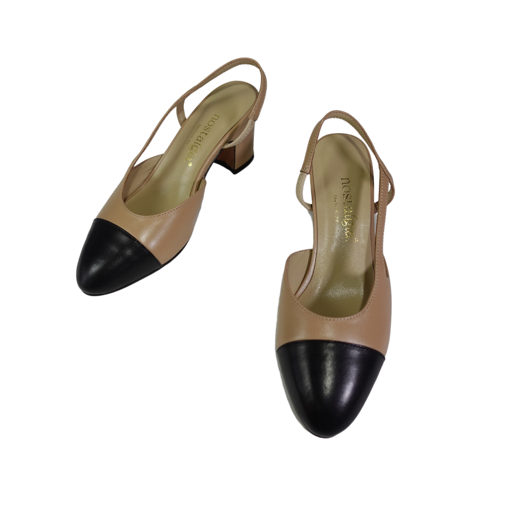 Eleutheria Genuine Lambskin Two Tone Slingbacks by Nostalgia
