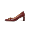 Gigi Square Pointed Toe Block Heel Pumps - Kaitlyn Pan Shoes