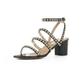 Kaisley Genuine Leather Studded Block Heel Caged Sandals - Kaitlyn Pan Shoes