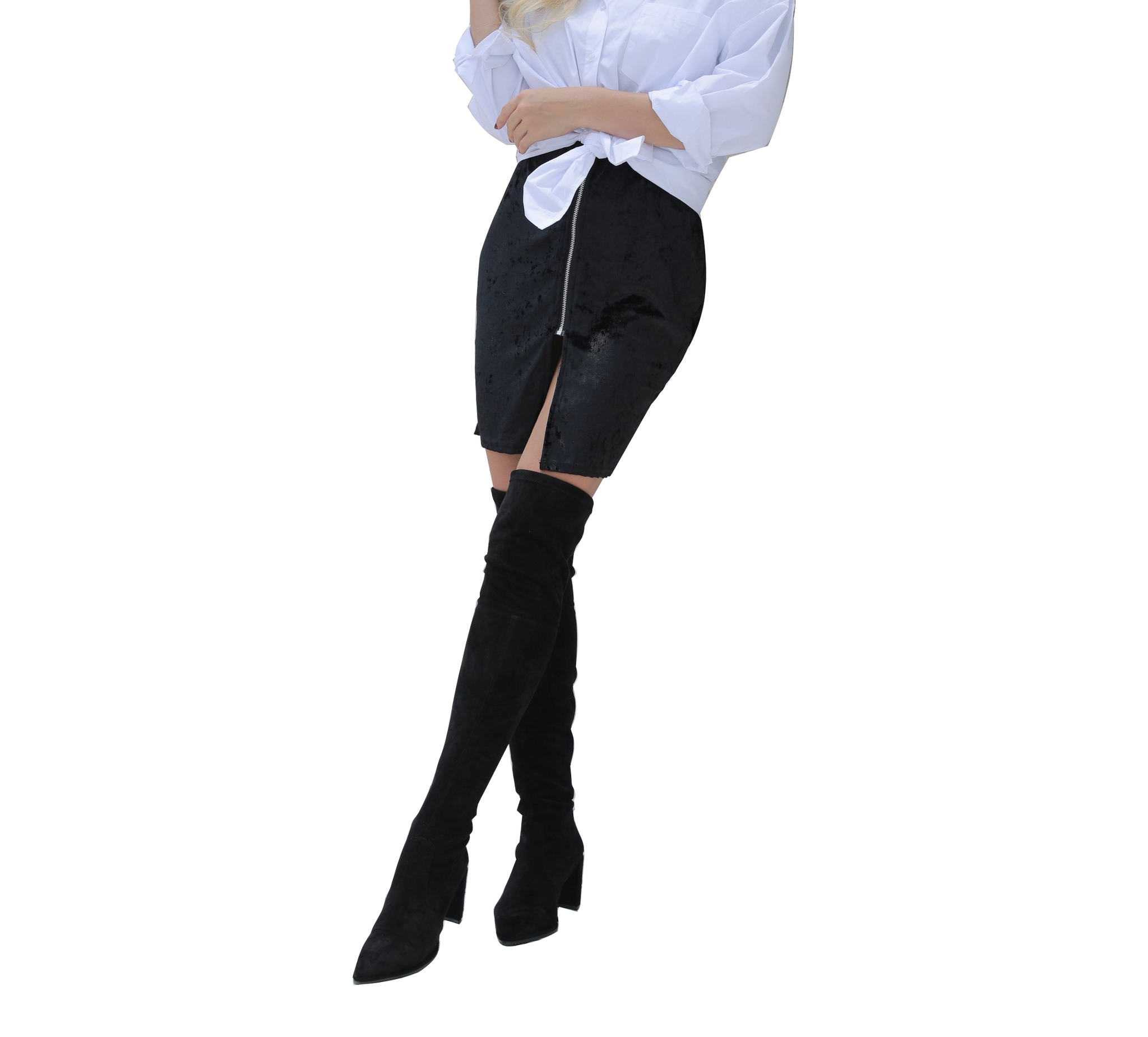 Kaitlyn pan top thigh high boots