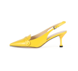 Pointed Toe Kitten Heel Slingbacks - Kaitlyn Pan Shoes