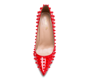 Spikes Red Sole High Heel Pumps - Kaitlyn Pan Shoes