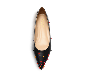 Skittle Studded Leather Flats - Kaitlyn Pan Shoes