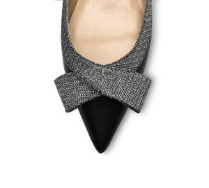 Crystal Leather Bow Flats - Kaitlyn Pan Shoes