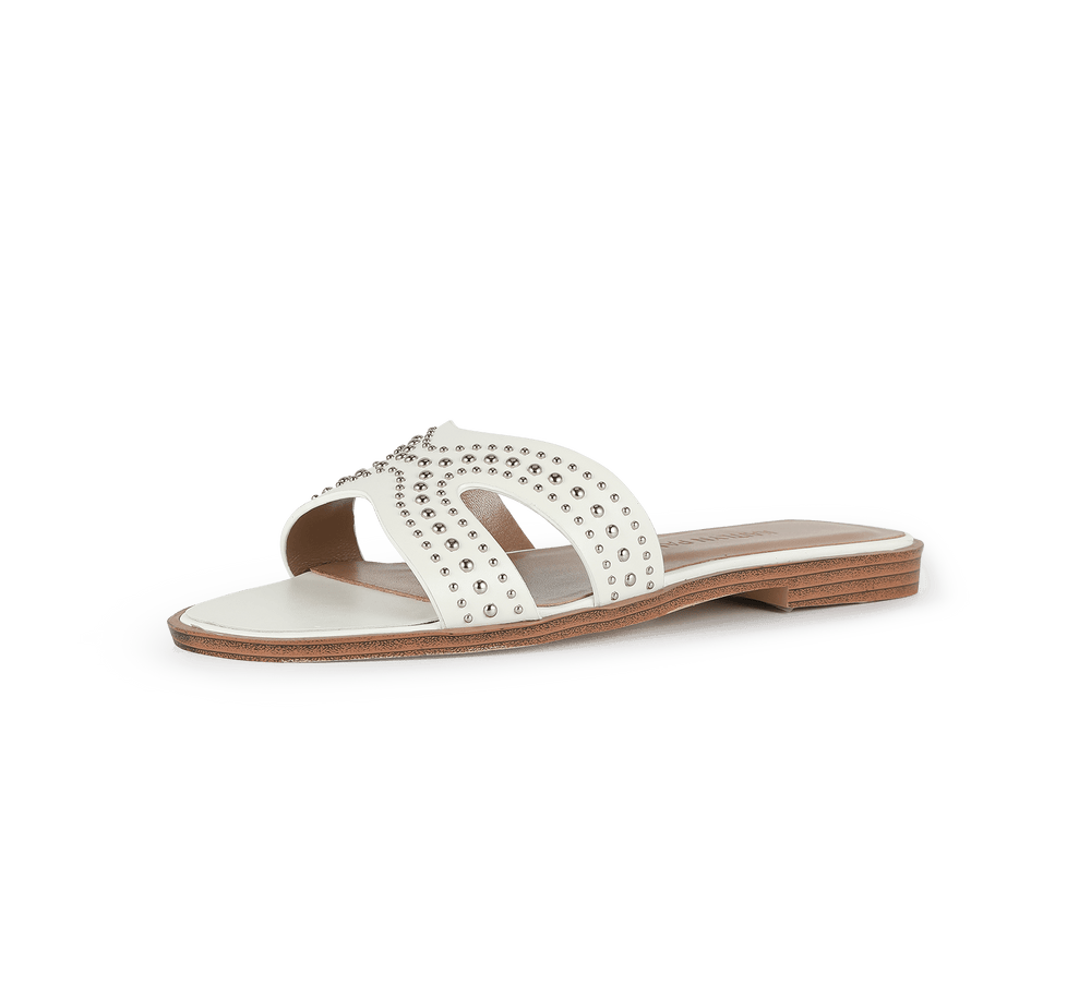 Ceres Cut Out Genuine Leather Slippers - Kaitlyn Pan Shoes