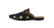 Aaliyah Buckled Mules - Black with Bees and Stars - Kaitlyn Pan Shoes