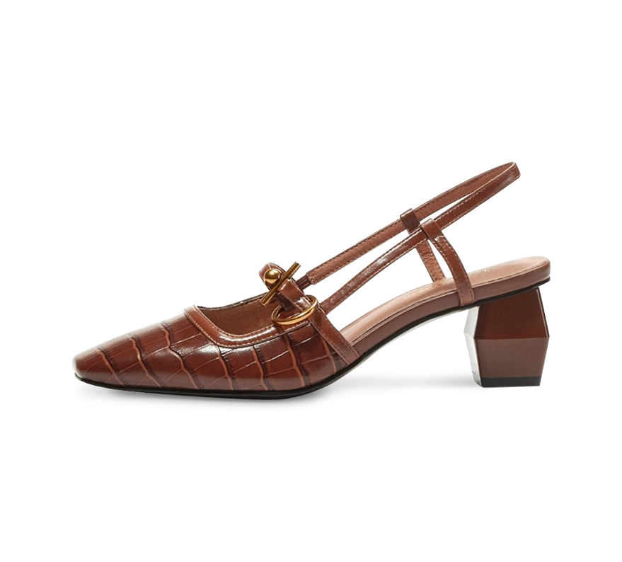 Louise Vintage Slingbacks Brown 7.5 by Kaitlyn Pan Sandals Flip Flops