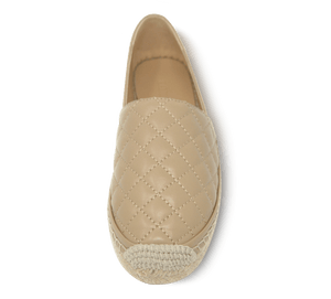 Quilted Leather Espadrille Slip-On Flats - Kaitlyn Pan Shoes